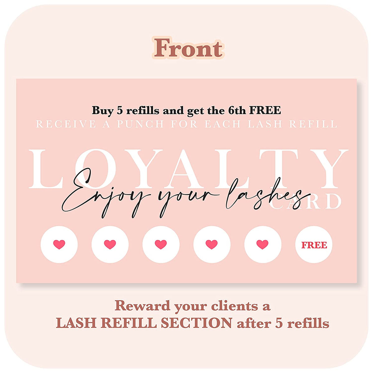 Lash Extension Refill Loyalty Card - 200 pcs