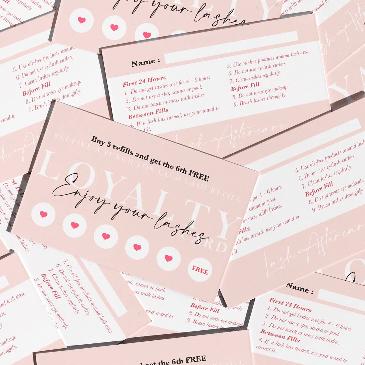 Lash Extension Refill Loyalty Card - 200 pcs