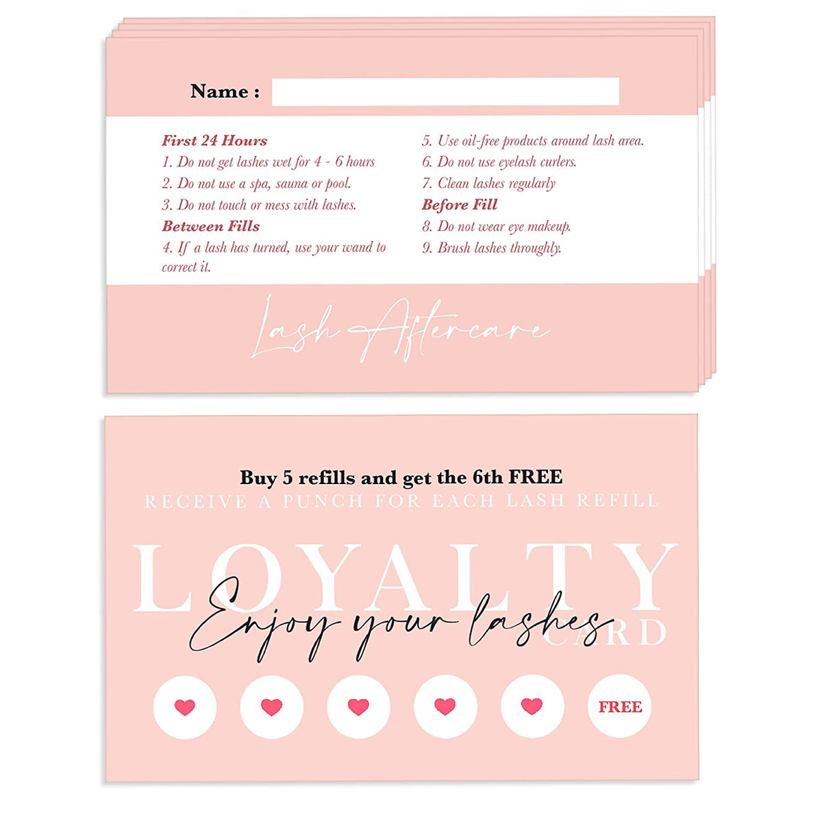 Lash Extension Refill Loyalty Card - 200 pcs