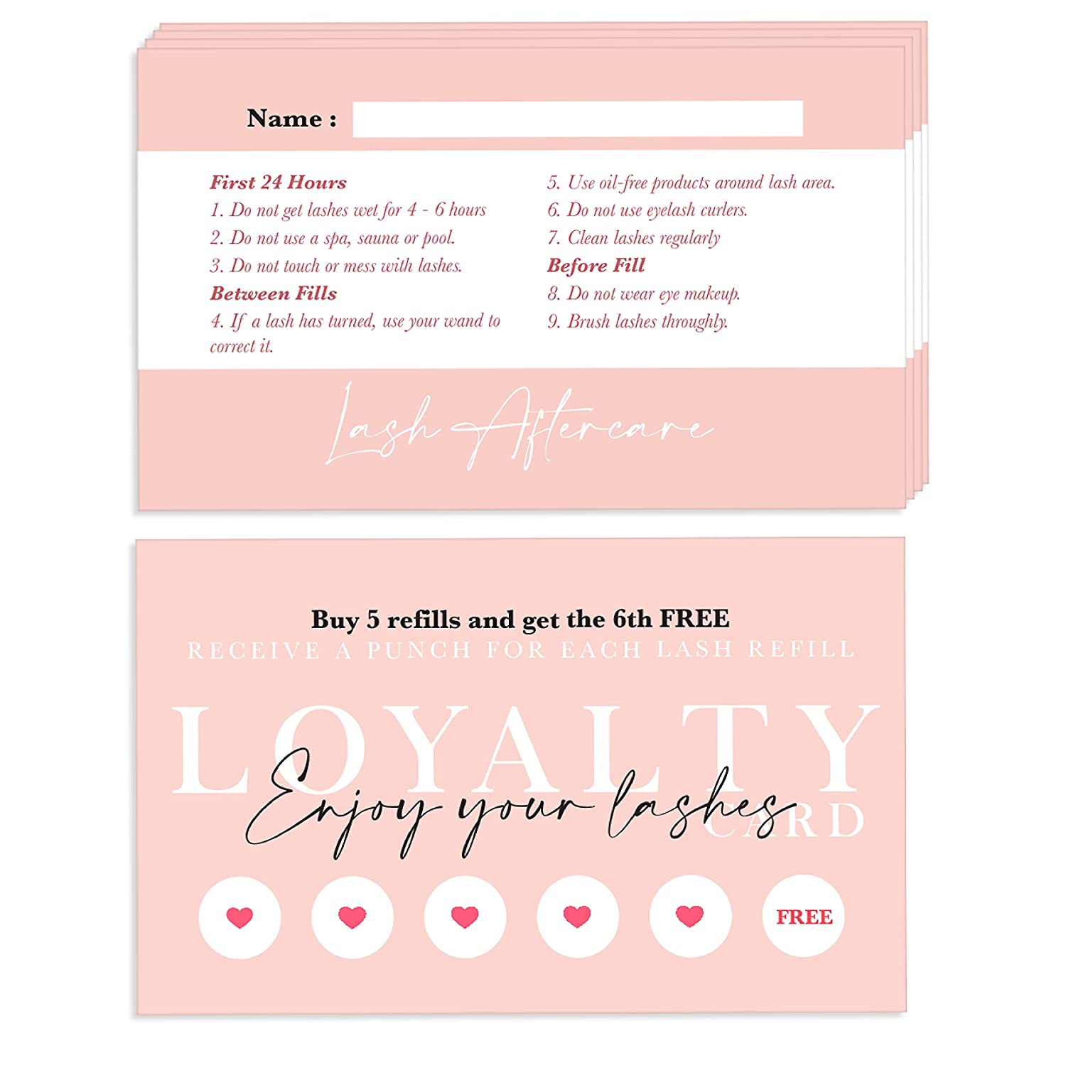 Lash Extension Refill Loyalty Card - 200 pcs